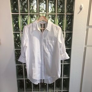 Athleta white button down shirt